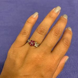 Fragrant Jewels Silver Life in Full Bloom Flower Pink Swarovski Crystal Size 5